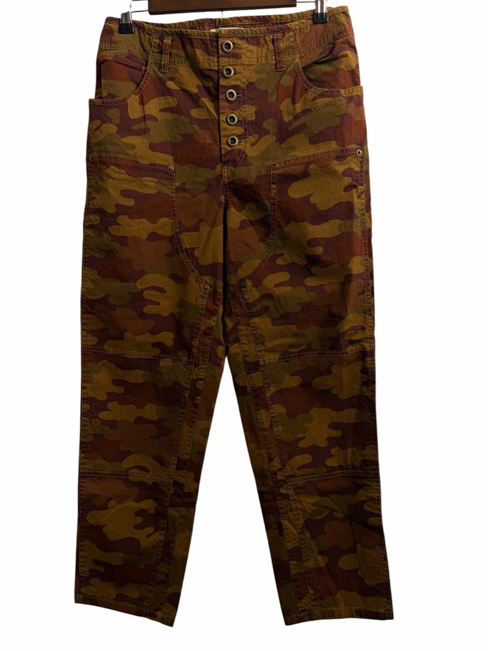 Sundance Pants Quincy Camo Green Cotton Stretch Utility Size 6